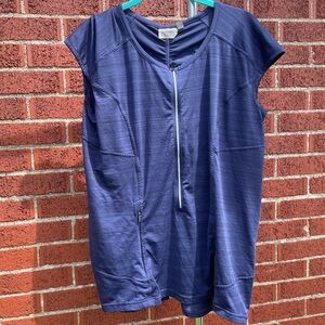 Athleta navy blue exercise zipper top XL